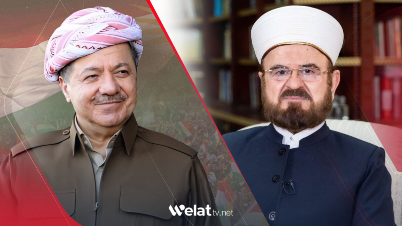 Serok Mesûd Barzanî pîrozbahî li Dr. Elî Qeredaxî kir 