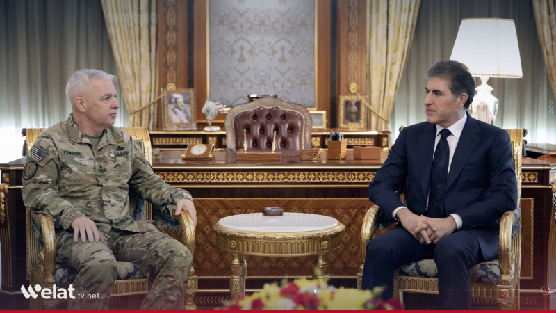 Nechirvan Barzani Discusses Regional Developments with Coalition Forces Commander in Iraq and Syria