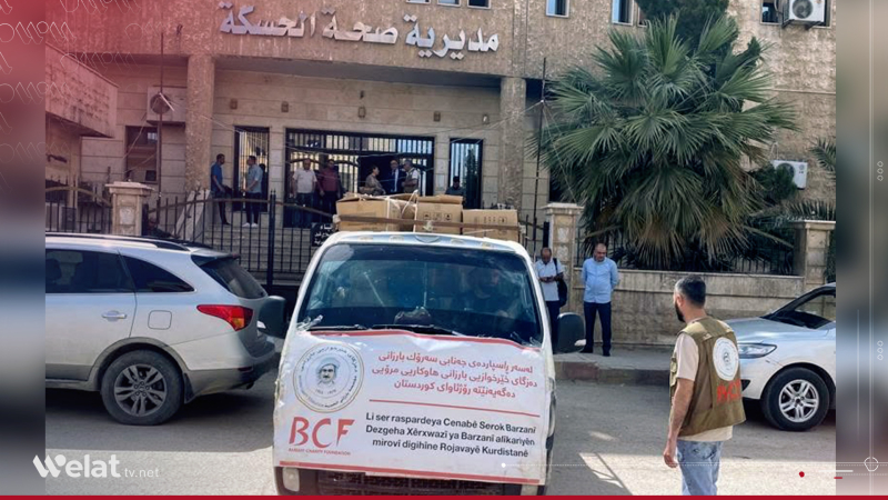 Xêrxwaziya Barzanî belavkirina 119 kertonên dermanan li Hesekê û Dêrikê radigihîne